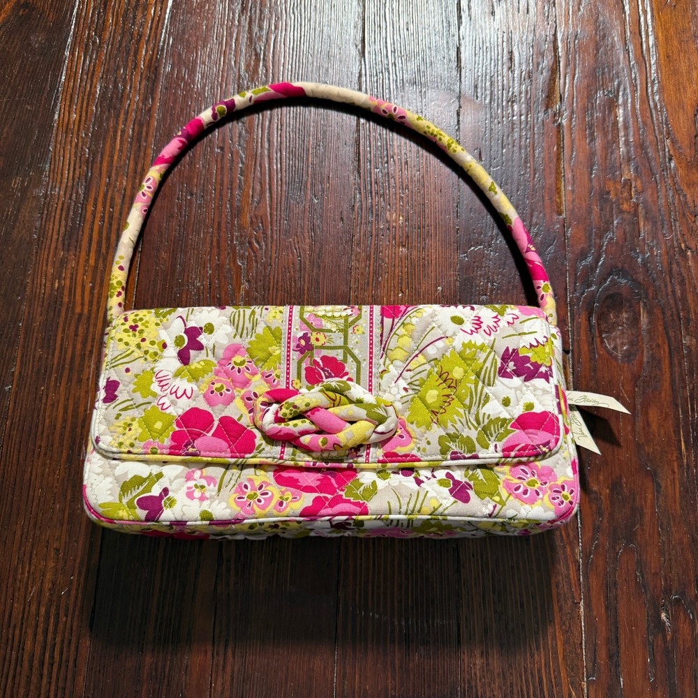 Vera Bradley Julia Floral Quilted Pink & Green Shoulder Bag